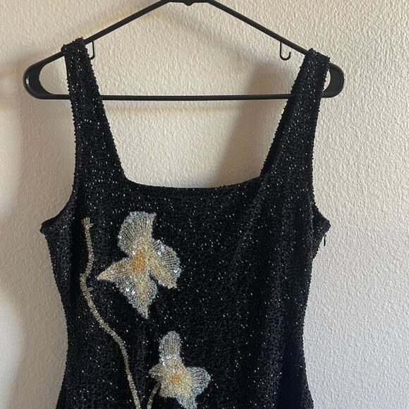 Staud Le Sable Beaded Mini Dress Botanical Shadows Size Medium - Picture 6 of 10